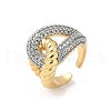 Brass Micro Pave Cubic Zirconia Rings RJEW-D307-04G-B-2