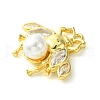 Rack Plating Brass with ABS Imitation Pearl Pendants KK-G501-18G-2