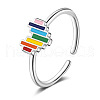 Adjustable Brass Enamel Cuff Rings FS-WG01AEE-01-4