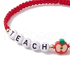 Teacher's Day Acrylic Beads Braided Bead Bracelets Men Women BJEW-TA00605-3