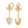 Rack Plating Brass Micro Pave Cubic Zirconia Pendants KK-I706-03G-1