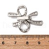Brass Micro Pave Clear Cubic Zirconia Fold Over Clasps KK-A256-02P-3