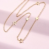 304 Stainless Steel Star Link Chain Necklaces NJEW-R026-13G-2