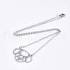 Non-Tarnish 201 Stainless Steel Puppy Pendant Necklaces NJEW-T009-JN043-1-40-2