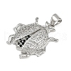 Brass Micro Pave Cubic Zirconia Pendants KK-A260-07B-P-2