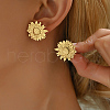 Elegant Stainless Steel Sunflower Stud Earrings HV3770-1