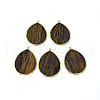 Natural Tiger Eye Pendants G-E526-01H-3