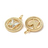 Brass Micro Pave Clear Cubic Zirconia Pendants KK-B083-37D-G-2
