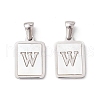 304 Stainless Steel Pave Shell Pendants STAS-G327-01P-W-1