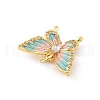 Brass Micro Pave Cubic Zirconia Pendants KK-K371-46G-03-2