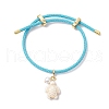 Dyed Synthetic Turquoise Charm Bracelets BJEW-JB11827-3