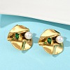 304 Stainless Steel Cubic Zirconia Stud Earrings EJEW-Z110-03G-03-2