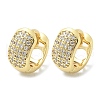 Brass Micro Pave Clear Cubic Zirconia Hoop Earrings EJEW-D311-103G-2