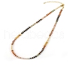 Colorful Natural Red Aventurine & Strawberry Quartz & Green Aventurine Rondelle Beaded Necklaces for Summer Beach Style CL7611-3-1