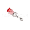 Angel Transparent Glass & ABS Plastic Imitation Pearl Pendant Decorations HJEW-JM03294-5