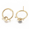 Brass Stud Earring Findings KK-T050-55G-NF-2
