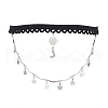 Brass Sun Moon Star Tassel Thigh Leg Chains AJEW-AN00637-02-2