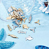 SUNNYCLUE 32Pcs 8 Style 201 & 304 Stainless Steel Charms STAS-SC0004-35-4