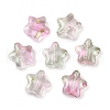 Transparent Spray Painted Frosted Glass Beads GLAA-NH0003-01-2