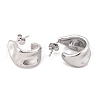 Non-Tarnish Wave Geometric 304 Stainless Steel Stud Earrings for Women EJEW-E311-01P-2