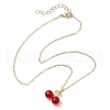 Cherry Lampwork Pendant Necklaces & Heart Link Bracelets Sets SJEW-JS01299-6