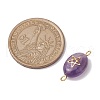 9Pcs 9 Styles Natural Rose Quartz & Green Aventurine & Amethyst Connector Charms PALLOY-JF02728-2
