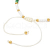 Adjustable Glass Seed Round Beaded Braided Bracelets BJEW-MZ00187-01-4