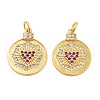 Rack Plating Brass Micro Pave Cubic Zirconia Pendants KK-Z071-65G-1