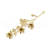Three-Dimensional Flower Brass Pendants KK-V006-02G-01-3