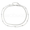 304 Stainless Steel Snake Chain Double Layer Necklaces for Women NJEW-Z072-03P-2