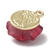 Opaque Resin Rose Pendants X-PALLOY-Z016-02G-2