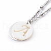 Natural Shell Initial Necklaces NJEW-JN03420-3