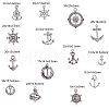 Tibetan Silver Anchor & Helm Pendants TIBEP-PH0004-15AS-3