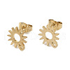 Ion Plating(IP) 304 Stainless Steel Stud Earring Findings X-STAS-I206-01G-1