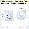 CRASPIRE 225Pcs 15 Style 24~38 Plastic Clothing Trouser Size Markers KY-CP0001-11-2