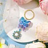 3 Pcs Butterfly Acrylic & Flower Glass Seed Beaded Keychain KEYC-MZ00007-4