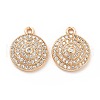 Brass Micro Pave Clear Cubic Zirconia Pendants KK-E071-16KCG-2