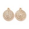 Brass Micro Pave Clear Cubic Zirconia Pendants KK-E071-16KCG-2