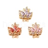Brass Micro Pave Cubic Zirconia Box Clasps KK-B100-035G-1