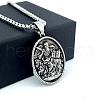 European Style Stainless Steel Saint Mark Pendant Necklaces for Men XX4359-1