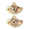 Brass Micro Pave Clear Cubic Zirconia Pendants KK-Q031-47G-05-1