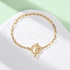 304 Stainless Steel Flat Round Link Bracelets BJEW-R027-06G-02-2