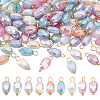100Pcs Opaque Baking Painted Crackle Glass Melon Seed Charms PALLOY-HY00013-1