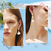 Beebeecraft 12Pcs 3 Style Shell & Starfish Shape Brass Stud Earring Findings KK-BBC0012-74-5