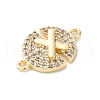 Brass Micro Pave Clear Cubic Zirconia Links Connector Charms KK-K406-01A-G-2