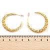 Textured C-Shaped Brass Hoop Earrings for Women EJEW-U055-19G-3