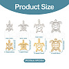  Jewelry 16Pcs 8 Style 201 Stainless Steel Filigree Joiners Links & Pendants STAS-PJ0001-37-3