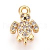 Brass Micro Pave Clear Cubic Zirconia Pendants KK-T075-51G-1