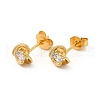 Rack Plating Brass Micro Pave Cubic Zirconia Stud Earrings EJEW-P221-03G-1