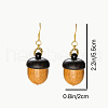 Pine Cone Brass Wood Dangle Earrings FS-WG23AF3-01-5